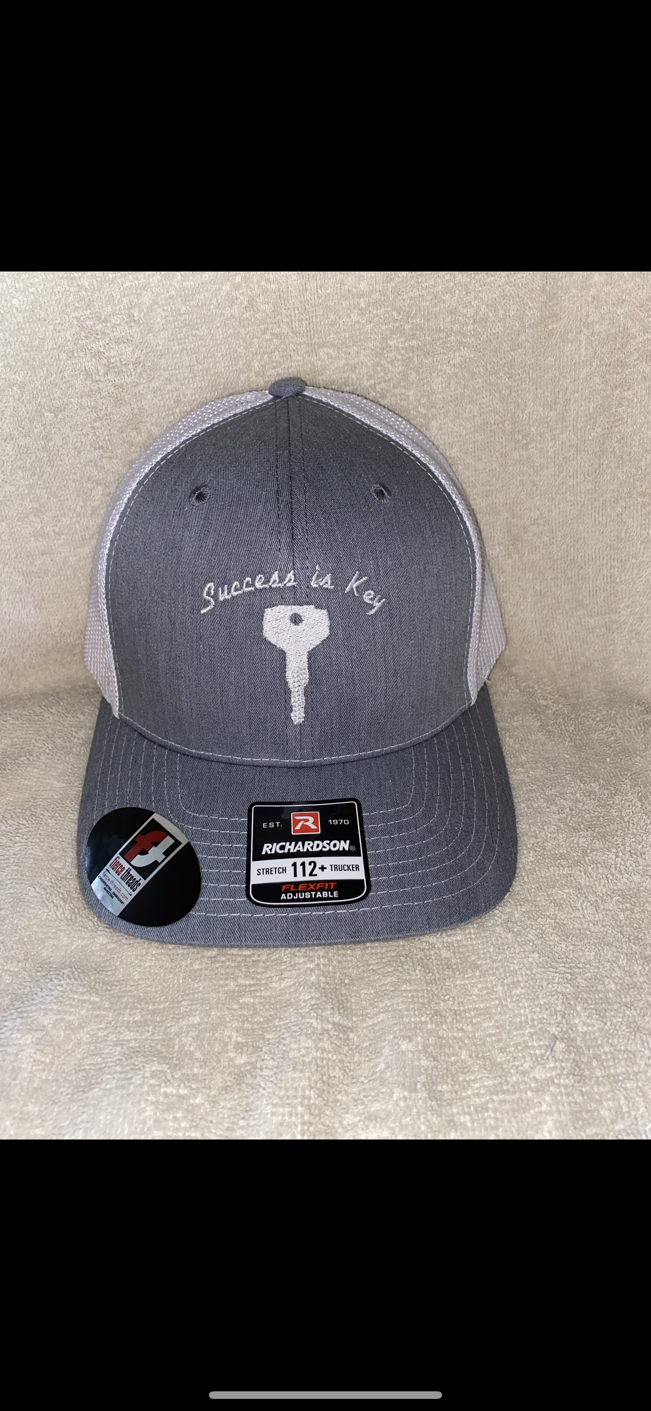 Success Is Key Grey/White Trucker Hat